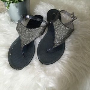 Jelly  sandals with rhinestones L 9/10